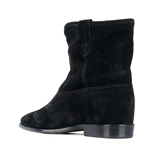 YDN Women Dressy Cowboy Boots Almond Closed Toe Flats Pull On Booties Chunky Low Heels Shoes Party Daily Size 4-15 US4