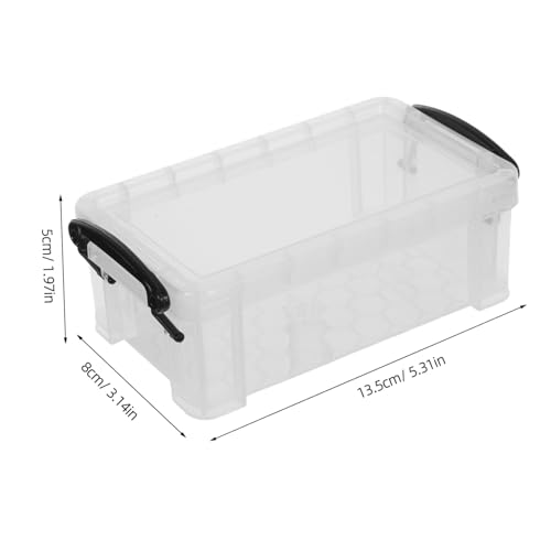 Petite boîte plastique transparente de rangement bureau empilable compacte x6 - 7