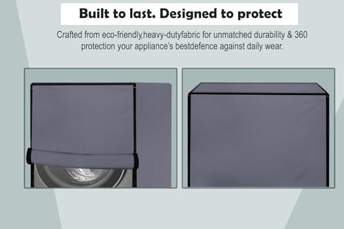 Stylista Waterproof Front Load Washing Machine Cover Compatible for LG 8 kg & 9 Kg Grey