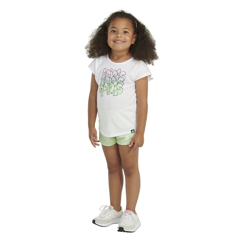 Image of adidas girls Graphic Tee & Gym Shorts T-shirt Set