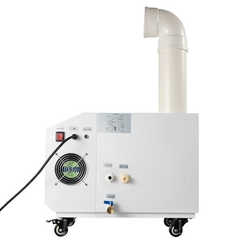 300W Agricultural Ultrasonic Humidifier, 6.6lbs/h Fog Output, 10 Ceramic Discs, Auto Humidity Control, 24H Timer, for Greenhouse, Textile, Industrial