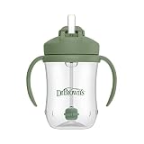 Dr. Brown's Milestones Baby's First Straw Cup, Training Cup with Weighted Straw, 9 oz/270 mL, BPA-free, 6m+, Olive Green, 1-Pack