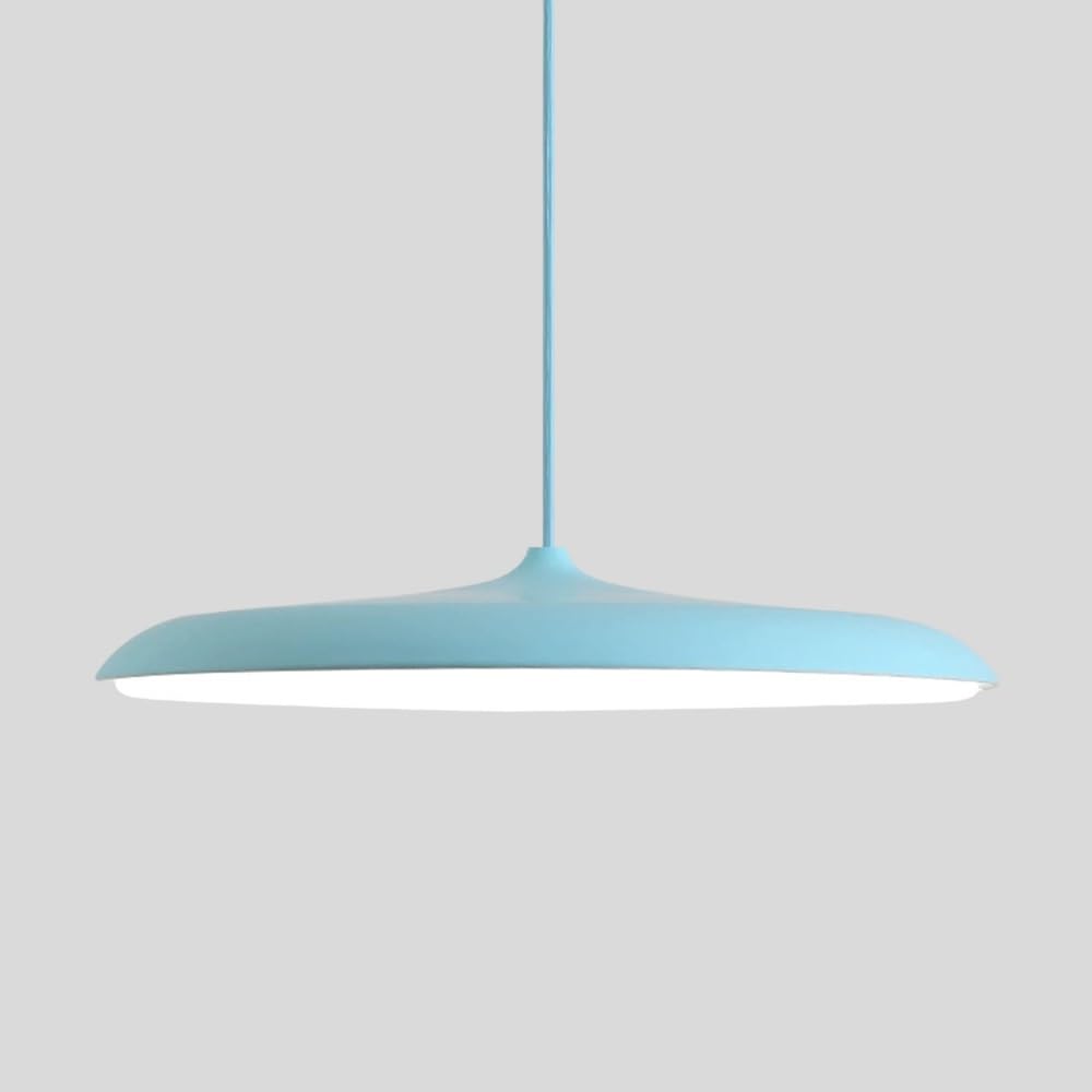 LYMSXAZOU Modern LED Pendant Light 15.7" Round Chandelier Hanging Lamp Ceiling Fixture Nordic for Kitchen Island Restaurant(Blue)