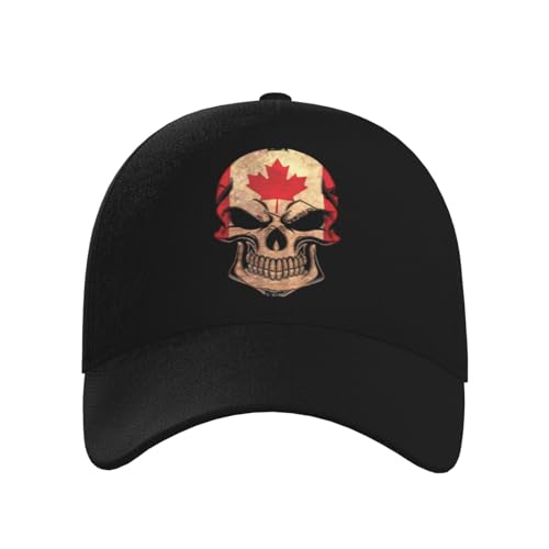 Canadian Flag Skull Baseball Hats for Men and Women - Classic Adjustable Hats2