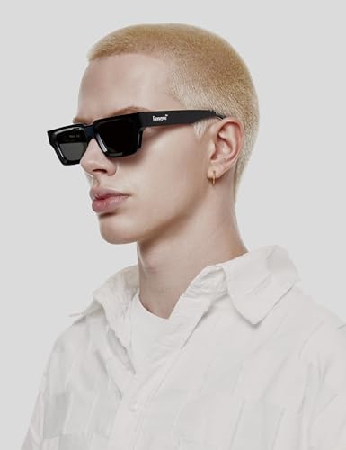 Image of Roneyee Rectangle Sunglasses Men Women Trendy Retro Sunglass UV Protection Fashion Acetate Stylish Square