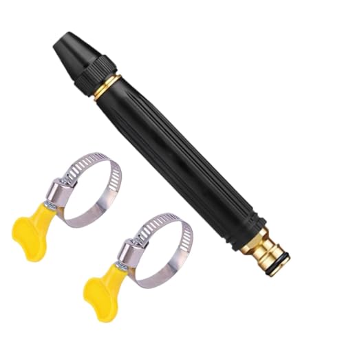 High Pressure Car Wash Water Gu-n Nozzle Outdoor Cleaning Spray Tool Rotating Hose Pipe Sprayer 360-degree Twist Adjuster Ergonomic Handheld Body 5.12inch for Garden
