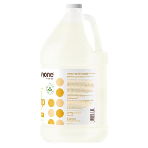 Image of Everyone 3-in-1 Soap, Body Wash, Bubble Bath, Shampoo, 1 Gallon, Coconut and Lemon, made with Essential Oils for Men and Women | Gallon refill size | sulfate-free | essential oils | family body wash | coconut lemon | men and women | bubble bath soap