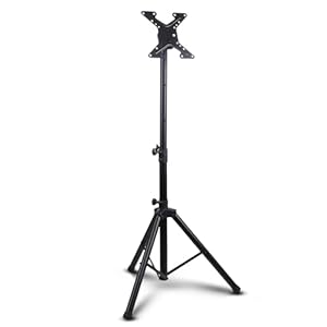 Pyle Fernseher Halterung, TV Ständer, Fernsehständer für 32 Zoll TVs, portable TV Tripod Stand mit VESA 75x75,100x100, 200x100, 200x200, TV Stativ Höhenverstellbar 82-152cm, 0-360° Neigung, max 10kg