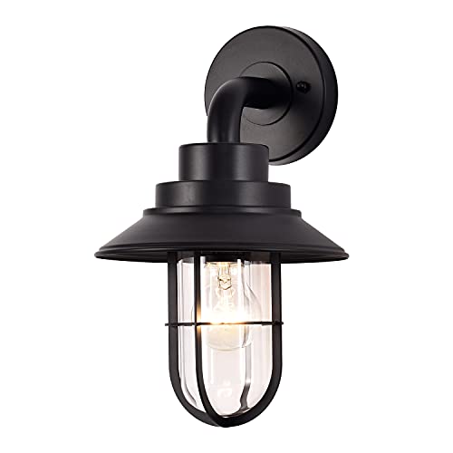 C Cattleya Outdoor Barn Light Matt Black 1-Light Outdoor Armed Sconce Wall Lantern Light Fixture For Front Porch/Garage/Patio/Deck/Garden cover