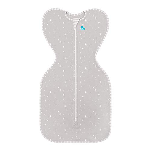 Image of Love To Dream Swaddle UP Lite, Gray Stars, Small, 8-13 lbs., Allow Baby to Sleep in Their Preferred arms up Position for Self-Soothing, Snug fit Calms Startle Reflex