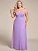 Ever-Pretty Women's Chiffon Pleated Spaghetti Straps Sleeveless A Line Plus Size Bridesmaid Dresses Formal Gown Lavender US22