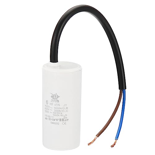 PATIKIL CBB60 6uf Running Capacitor,1Pcs AC 450V 2 Wires 50/60Hz Cylinder 64x30mm for Water Pumps, Washing Machines Motor Start