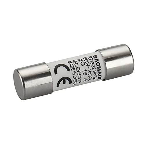 Baomain RT18-32 16A Fuse Link Rt18-32 (Ro15 Rt14 Rt19) 16A Cylindrical Ceramic Tube 10X38Mm 500V Ce Listed Pack Of 10 thumb #2