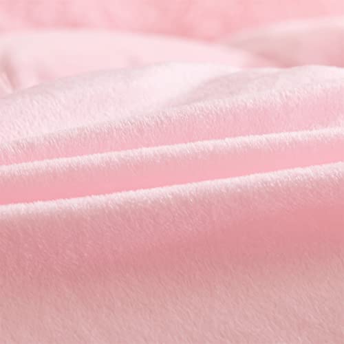 Pink Fluffy Comforter Cover, Ultra Soft Faux Fur Duvet Cover Bedding Sets 3 Pieces With Pillow Cases, Fluffy Bed Set Zipper Closure (Pink, Queen) #TOP6