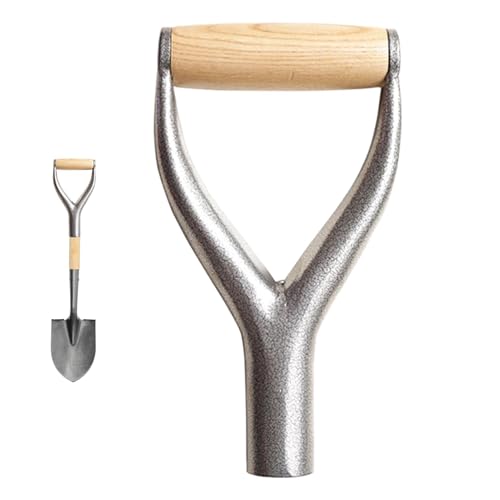 Reemplazo del mango de la pala | Material superior de madera de metal inoxidable confiable: mango de pala, mango en D, ahorra tiempo al rastrillo, palear y tenedores