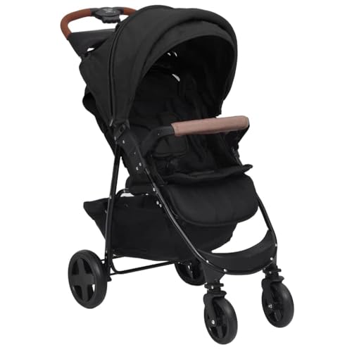 Teenpull Cochecito 2 en 1 de acero antracita con función reclinable y capota ajustable, plegable, ligero para ciudad y terreno, con cesta de almacenamiento para pasear y viajar
