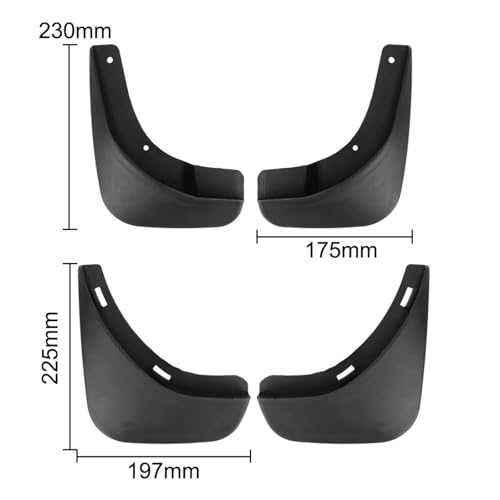 Guardabarros para Skoda Octavia A5: juego de 4 faldillas protectoras negras 5