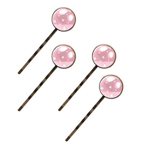 Lot de 4 barrettes à cheveux rose avec motif pois et cheval pour femme