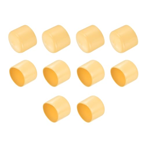 uxcell 10pcs Rubber End Caps 1 7/16" (37mm) ID Vinyl Round Tube Bolt Cap Cover Thread Protectors Beige