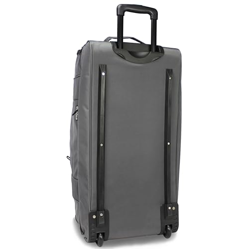 World Traveler Dejuno 30-Inch Nylon Rolling Duffel Bag with Drop Bottom4