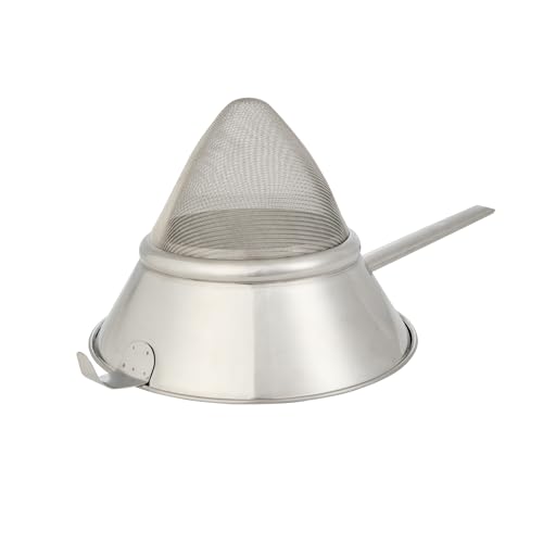 Restaurantware Chinois Strainer 1 Count 10.2" Stainless Steel Bouillon Cone with Extra Fine Mesh China Cap Strainer for Sauces, Stocks, Soups, Broths, Sifting, Sieving, Professional Kitchen Tools by Restaurantware - Used condition - CA$65.89