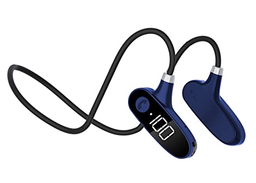 Auriculares de Oreja Abierta, Auriculares Inalámbricos de Conducción ósea Bluetooth 5.2 con Micrófono, IPX7 Impermeable, 8+ Horas de Reproducción para Música/Juego/Correr/Trabajo (Azul) Cover