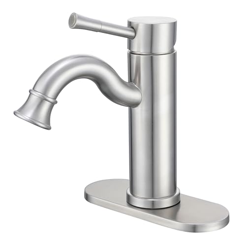 Bropury Bathroom Sink Faucet, Nickel Brushed, USU304