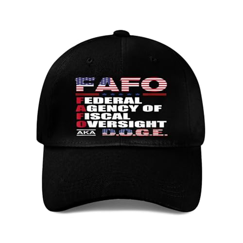 Men's 3D Printed Casual Hiking Hat,FAFO Federal Agency of Fiscal Oversight D.O.G.E Baseball Cap