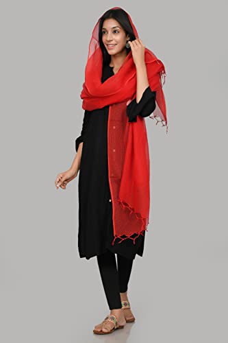 Image of Women's Self Design Cotton Kota Doria Dupatta