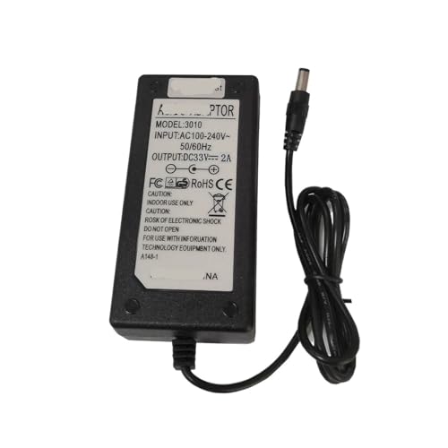 Adaptador de corriente de 33V 2A que evita sobrecalentamientos con conector de 5,5 x 2,1 mm 2