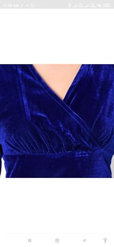 Image of Women's Velvet Sleeveless Party Dress with 2 Side Pockets | A-Line Shiny Velvet V-Neck Stylish Outfit