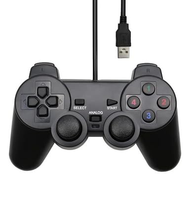 Image of MARKIF VIBRATION GAMING JOYPAD CONTROLLER FOR PC /LAPTOP (BLACK) USB Gamepad.