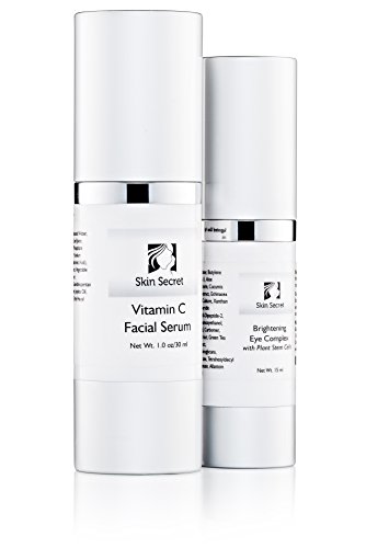 Vitamin C Serum & Anti Aging Eye Gel with Plant Stem Cells & Natural Hyaluronic Acid Set