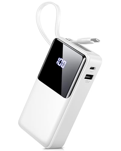 Power Bank, 10.000 mAh 5 V/3 A Powerbank Schnellladung, Eingang und Ausgang USB C tragbares Ladegerät Powerbank mit LED-...