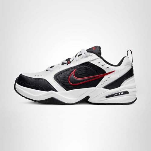 Nike Men's Air Monarch IV Training/Workout Shoes, White/Black, 14 Extra Wide