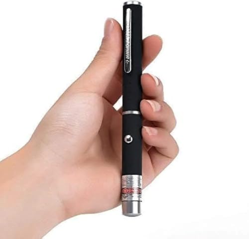 Image of J.M Party & Fun Green Laser Pointer Pen - Long Range High Visibility Laser Beam with Pocket Clip, Anti-Slip Grip & Push Button for Presentation, Teaching & Astronomy (Battery Not Included)