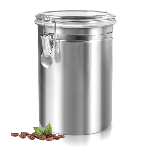 Conservazione: Il metal tea canister è dotato di un design a chiusura a scatto combinato con una guarnizione in silicone, che fornisce una doppia protezione. Impedisce l'umidità, riduce al minimo l'esposizione all'aria, blocca la luce e impedisce ai chicchi di caffè di deteriorarsi. Il contenitore per caffè isola anche gli odori esterni, garantendo che i chicchi di caffè mantengano il loro sapore e aroma nel tempo.