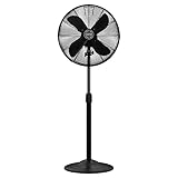 Hunter Classic S16 Oscillating Standing Fan Adjustable Height 16 Inch, 3 Speeds, Matte Black, 97316