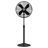 Hunter Classic S16 Oscillating Standing Fan Adjustable Height 16 Inch, 3 Speeds, Matte Black, 97316