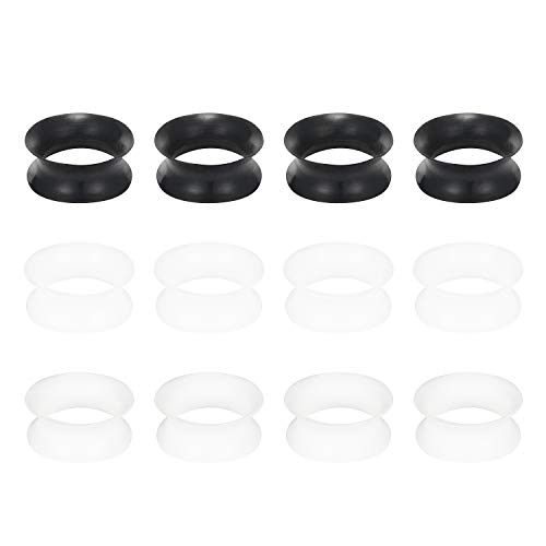 Cisyozi 10G-50mm Thin Silicone Gauges for Ear Flexible Double Flare Gauges Tunnels Expander Stretching Gauge Earlets Plugs Gauges Kit Earlets Retainer Same Sizes 3 Colors