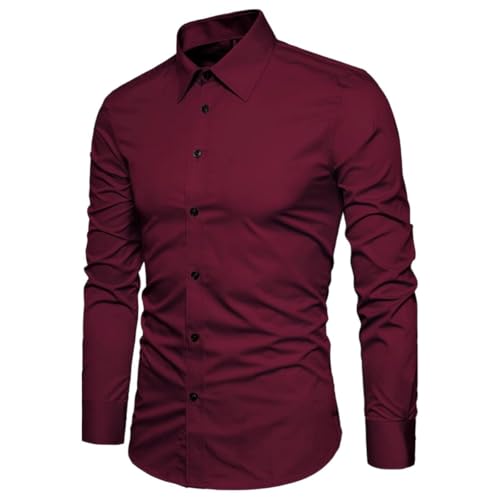 Camisa Social Masculina Slim Executiva (BR, Alfa, M, Regular, Vinho)
