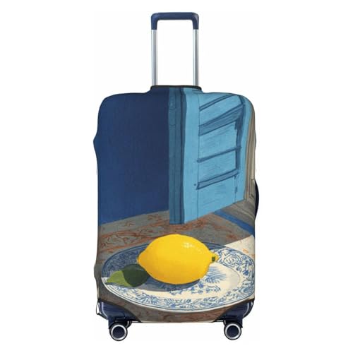 Lemon On A Plate Window Elastic Travel Luggage Covers Dustproof Scratch-Resistant Suitcase Protector Fit 22-24 Inch