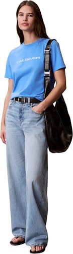 Calvin Klein Women's A- Inst. Logo Classic Tee Ss Lv047C912G Graphic Tees, Blue (Marina), XS 5