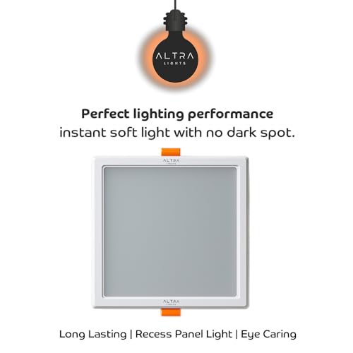 Image of 15W Recessed Square LED Panel Light | Trimless Slim Design | Polycarbonate Downlight for Home & Office False Ceiling Roof, Surface Light | Cool White, White Finish | Pack of 2