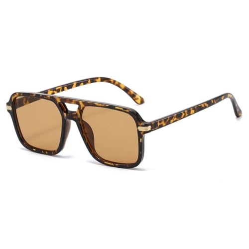 Lunettes de soleil UV400 anti-glare avec monture léopard vintage