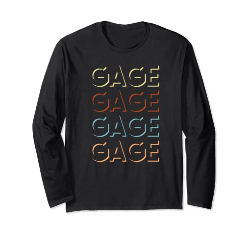 Gage First Name T-Shirt My Personalized Tee Named Langarmshirt
