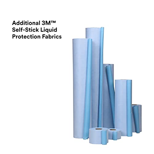 Image of 3M Self Stick Liquid Protection Fabric, 36876, 4 in x 300 ft, 6 Rolls, Peel and Stick, Strong Temporary Adhesive, Repositionable Material, UV Resistant, Easy Removal, Blue