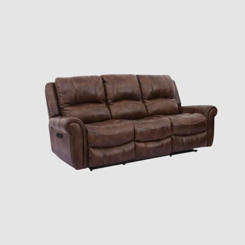 Image of Torque - Romio 3 Seater Leatherette Manual Recliner | Recliner Sofa /Chair for Living Room, Bedroom, Office | 1 Year Warranty - Brown