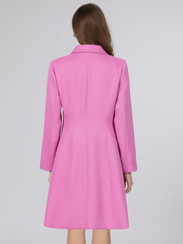 Image of Hobemty Women's Tweed Blazer Dress Collared Double Breasted A-Line Formal Work Dresses