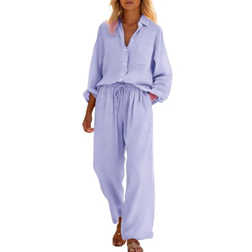 Traje de lino para mujer holgado que combate el calor con total comodidad